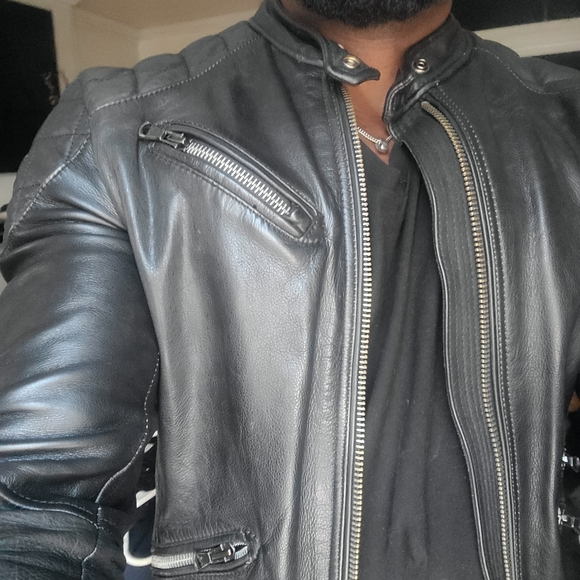 Mango leather jacket - Picture 4 of 7